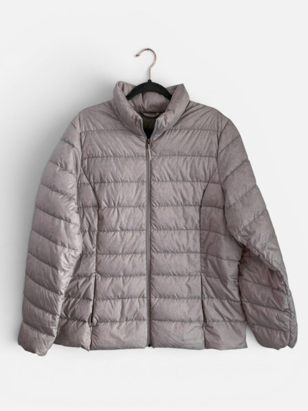 Eddie Bauer 650 Fill Down Jacket Women’s 2XL Tall Gray Packable Puffer Coat T2XL